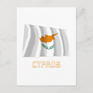 Cyprus Waving Flag with Name Postcard