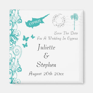 Cyprus Wedding Save The Date Magnet
