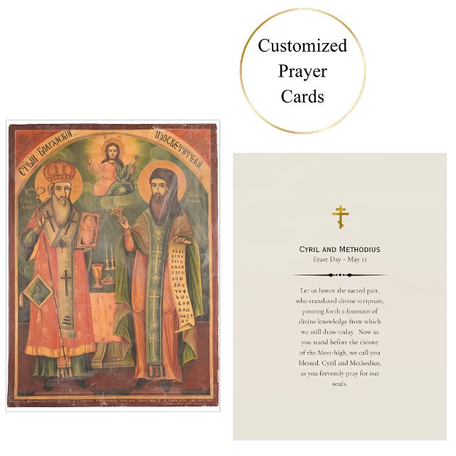 Cyril and Methodius Orthodox Christian Prayer Card (Creator Uploaded)