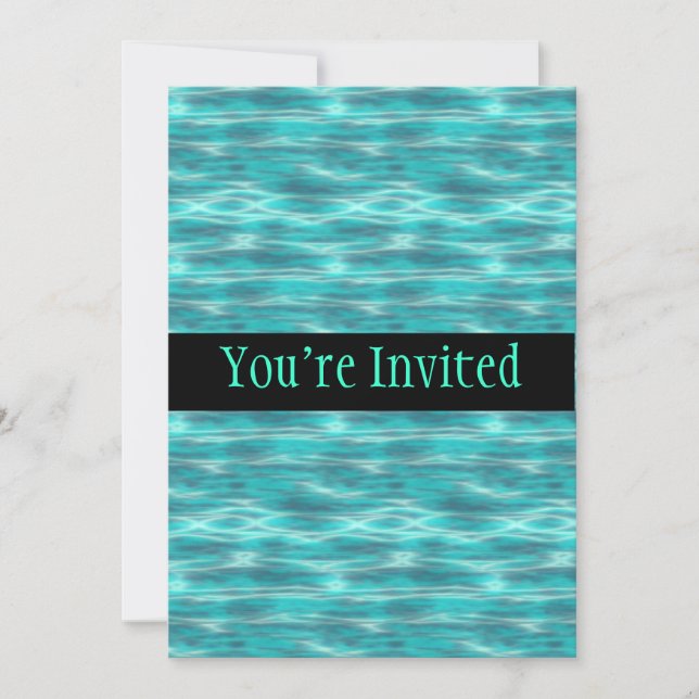 Cyrstal Blue Beach Water Invitation (Front)