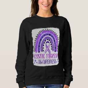Cystic Fibrosis Awareness Bleached Rainbow Purple  Sweatshirt