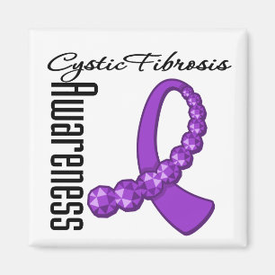 Cystic Fibrosis Awareness Gemstone Ribbon Magnet