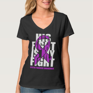 Cystic Fibrosis Awareness Month Purple Ribbon His  T-Shirt