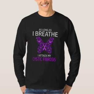 Cystic Fibrosis Awareness Purple Ribbon Butterfly T-Shirt