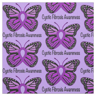 Cystic Fibrosis Butterfly Awareness Ribbon Fabric