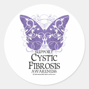 Cystic Fibrosis Butterfly Classic Round Sticker