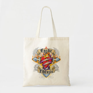 Cystic Fibrosis Cross & Heart Tote Bag