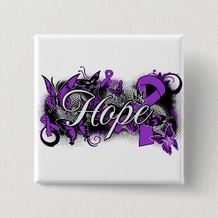 Cystic Fibrosis Hope Garden Ribbon 15 Cm Square Badge