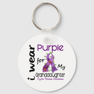 Cystic Fibrosis I Wear Purple For My Granddaughter Key Ring
