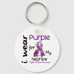 Cystic Fibrosis I Wear Purple For My Nephew 43 Key Ring
