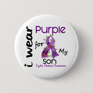 Cystic Fibrosis I Wear Purple For My Son 43 6 Cm Round Badge