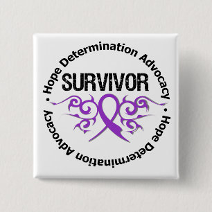 Cystic Fibrosis Survivor Tribal Ribbon 15 Cm Square Badge