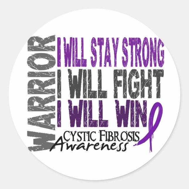Cystic Fibrosis Warrior Classic Round Sticker (Front)