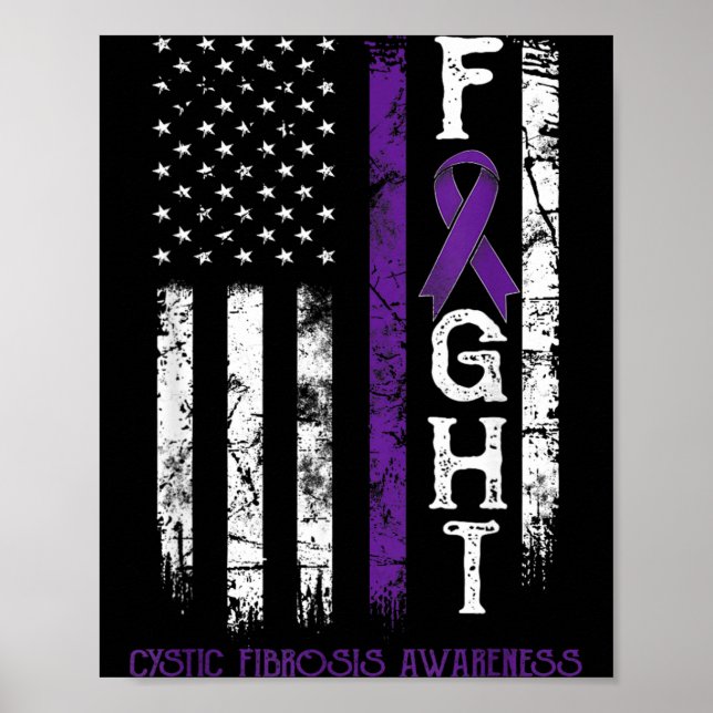 Cystic Fibrosis Warrior Us Flag Poster (Front)