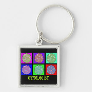 Cytologist Gifts Cells in Petrie Dishes Design Key Ring