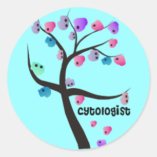 Cytologist Gifts Unique Tree With Cells Design Classic Round Sticker