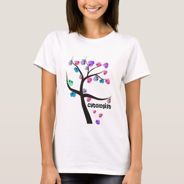 Cytologist Gifts Unique Tree With Cells Design T-Shirt (Front)