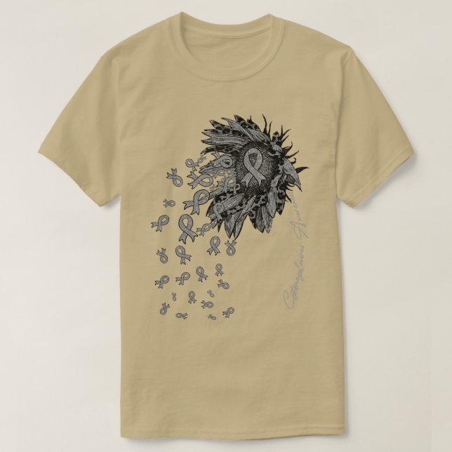 CytomegaloAwareness Sunflower ribbon flowers fall  T-Shirt (Design Front)