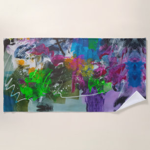 Cyuberpunk Abstract 2 Beach Towel