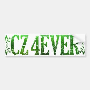CZ 4 EVER in Textured Green Bumper Sticker