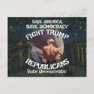 Czar Rue Liar Trump POTUS Patriotic MAGA Train WH Announcement Postcard
