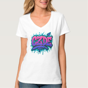 CZDE Graffiti Tag Tee – Urban Street Art Vibes