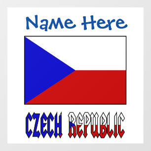 Czech and Czech Republic Flag Blue Personalised