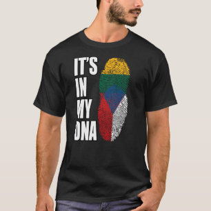 Czech And Lithuanian Mix DNA Heritage Flag T-Shirt