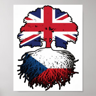 Czech British UK United Kingdom Britain Tree Roots Poster