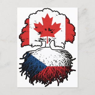 Czech Canadian Canada Tree Roots Flag Postcard