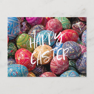 Czech Decorated Easter Eggs, Happy Easter Postcard