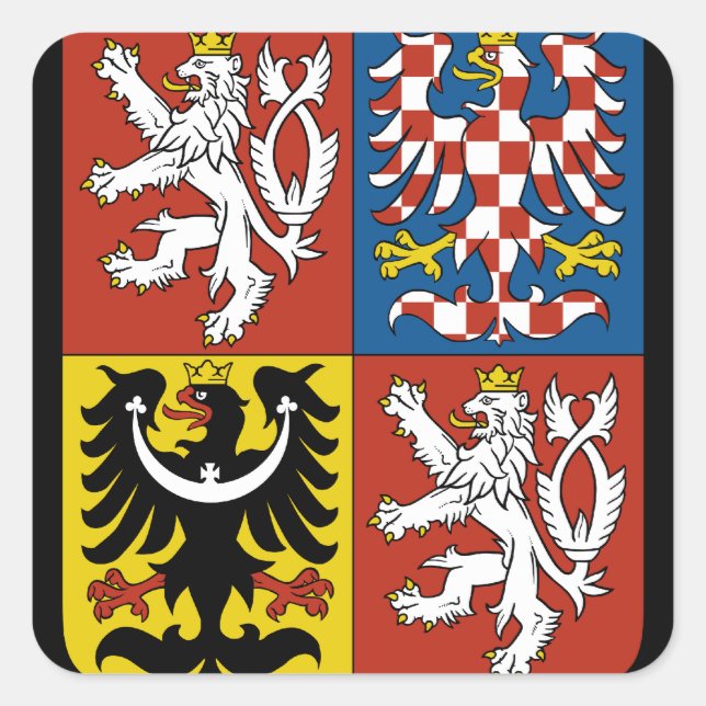 czech emblem square sticker (Front)