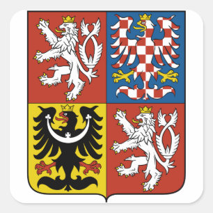 czech emblem square sticker