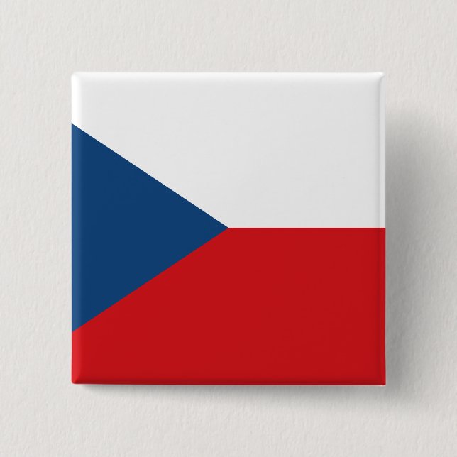 Czech Flag 15 Cm Square Badge (Front)