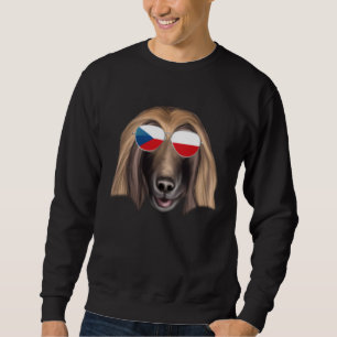 Czech Flag Afghan Hound Dog Czech Republic Pocket Sweatshirt