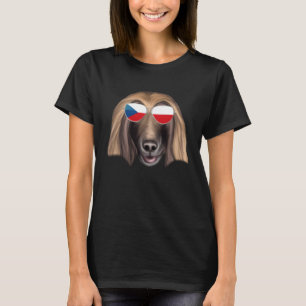 Czech Flag Afghan Hound Dog Czech Republic Pocket T-Shirt