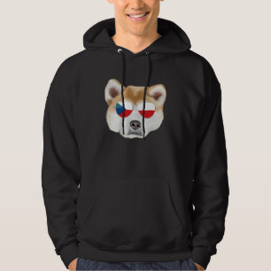 Czech Flag Akita Dog Czech Republic Pocket Hoodie
