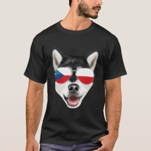 Czech Flag Alaskan Malamute Dog Czech Republic Poc T-Shirt