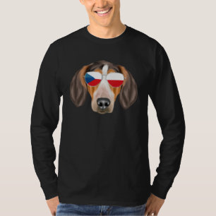 Czech Flag American English Coonhound Czech Republ T-Shirt