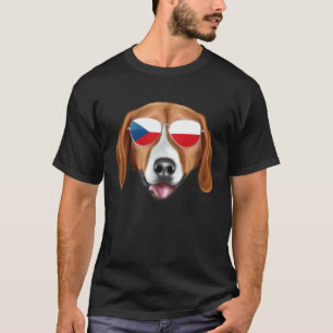 Czech Flag American Foxhound Dog Czech Republic Po T-Shirt