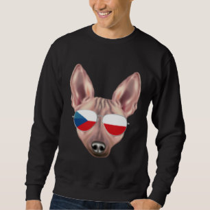 Czech Flag American Hairless Terrier Czech Republi Sweatshirt