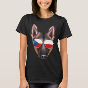 Czech Flag Belgian Tervuren Dog Czech Republic Poc T-Shirt
