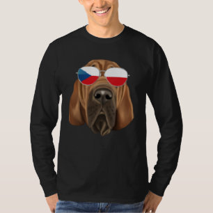 Czech Flag Bloodhound Dog Czech Republic Pocket T-Shirt