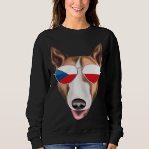 Czech Flag Bull Terrier Dog Czech Republic Pocket Sweatshirt