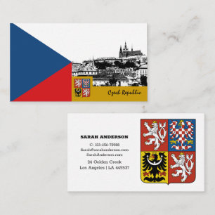 Czech Flag Business Card, modern Czechia / Prague Card
