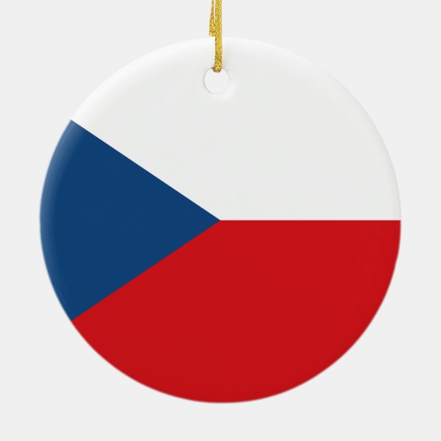 Czech Flag Ceramic Tree Decoration (Back)