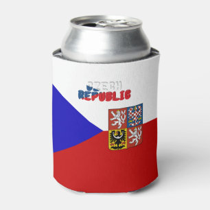 Czech flag-coat of arms   can cooler