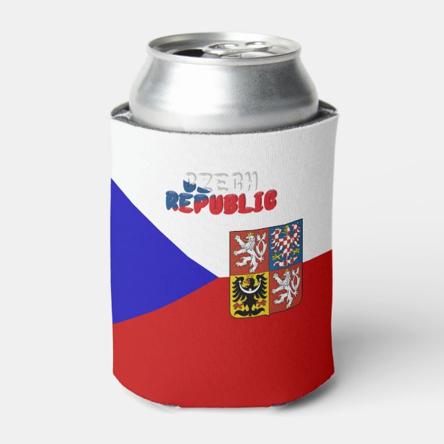Czech flag-coat of arms   can cooler (Can Front)