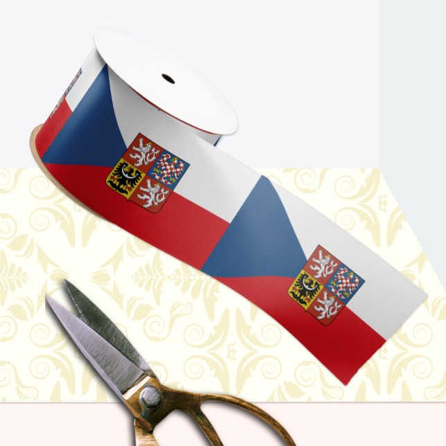 Czech Flag & Czech Republic, Emblem holiday /sport Grosgrain Ribbon (Creator Uploaded)