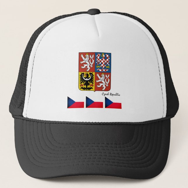 Czech flag, Emblem & Czech Republic fashion /sport Trucker Hat (Front)